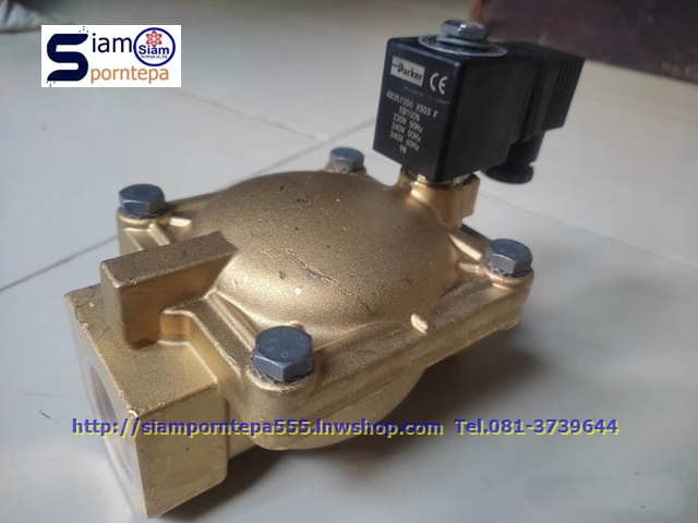 P-VE7321BFN00-220V Parker Solenoid valve 2/2 size 1-1/2" ทองเหลือง ไฟ 220V Pressure 0.1-10 bar(kg/cm2) 1.5-150psi Temp 140C